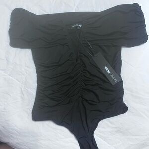 NWT BLACK OFF THE SHOULDER BODYSUIT